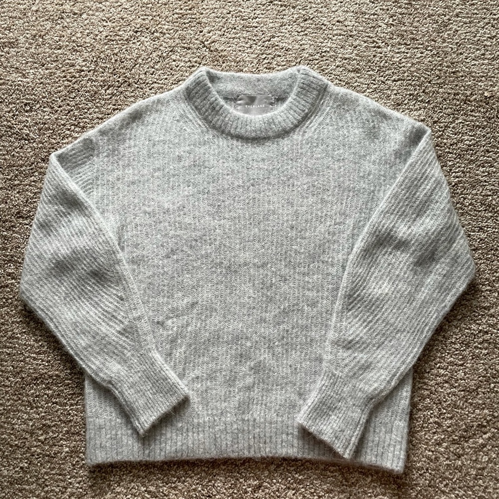Everlane ribbed mock neck alpaca blend sweater